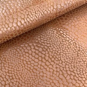 Tan Brown Snake Print Leather, Genuine Leather Sheets for Craft
