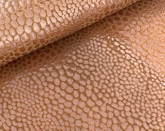 Tan Brown Snake Print Leather, Genuine Leather Sheets for Craft