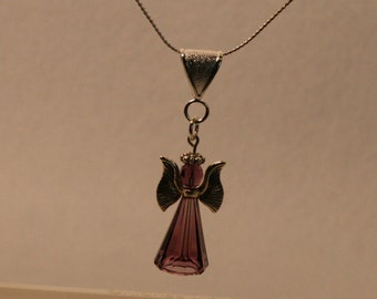 Swarovski® Crystal Angel Necklace & Earrings - Amethyst