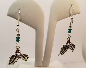Swarovski® Crystal Holly Leaf Earrings