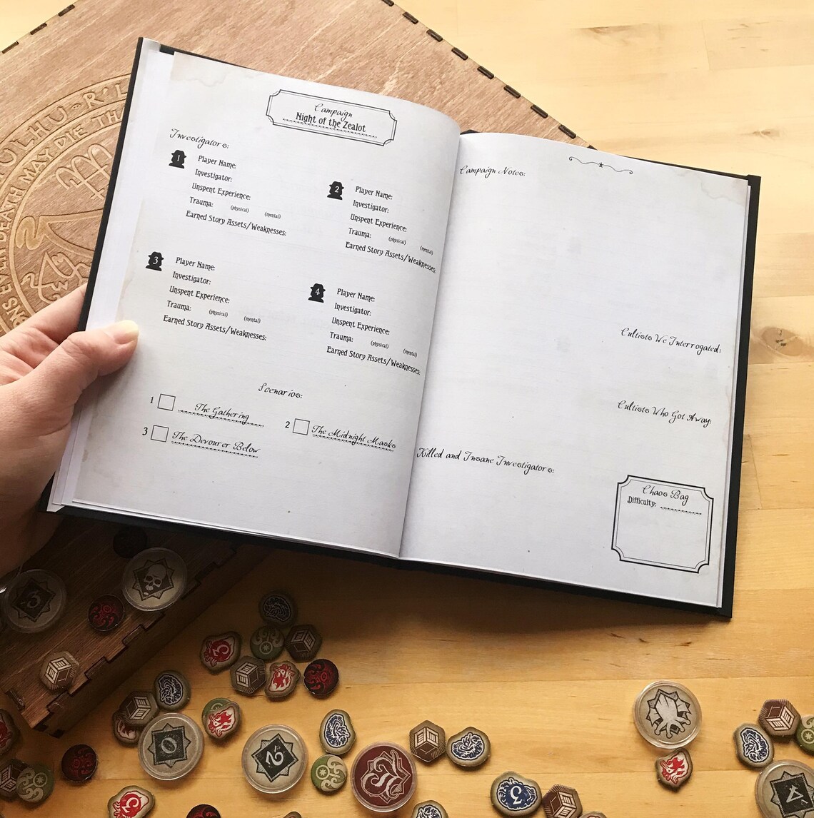 PRINTABLE Arkham Horror LCG Campaign Log Booklet Digital | Etsy