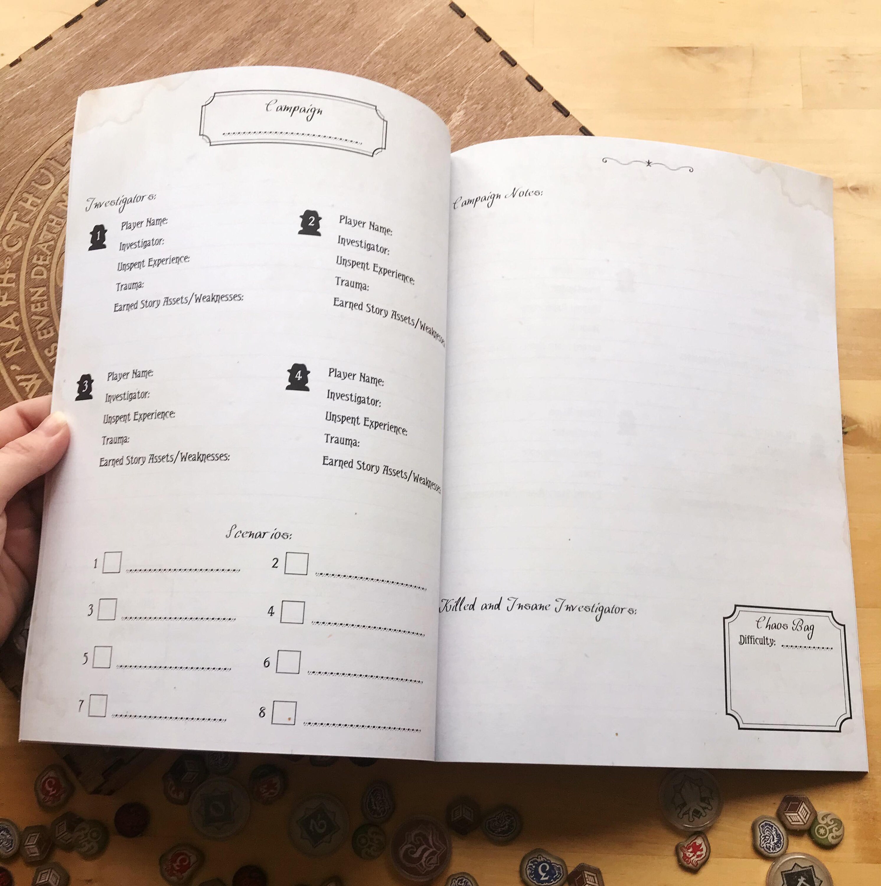 PRINTABLE Arkham Horror LCG Campaign Log Booklet Digital | Etsy