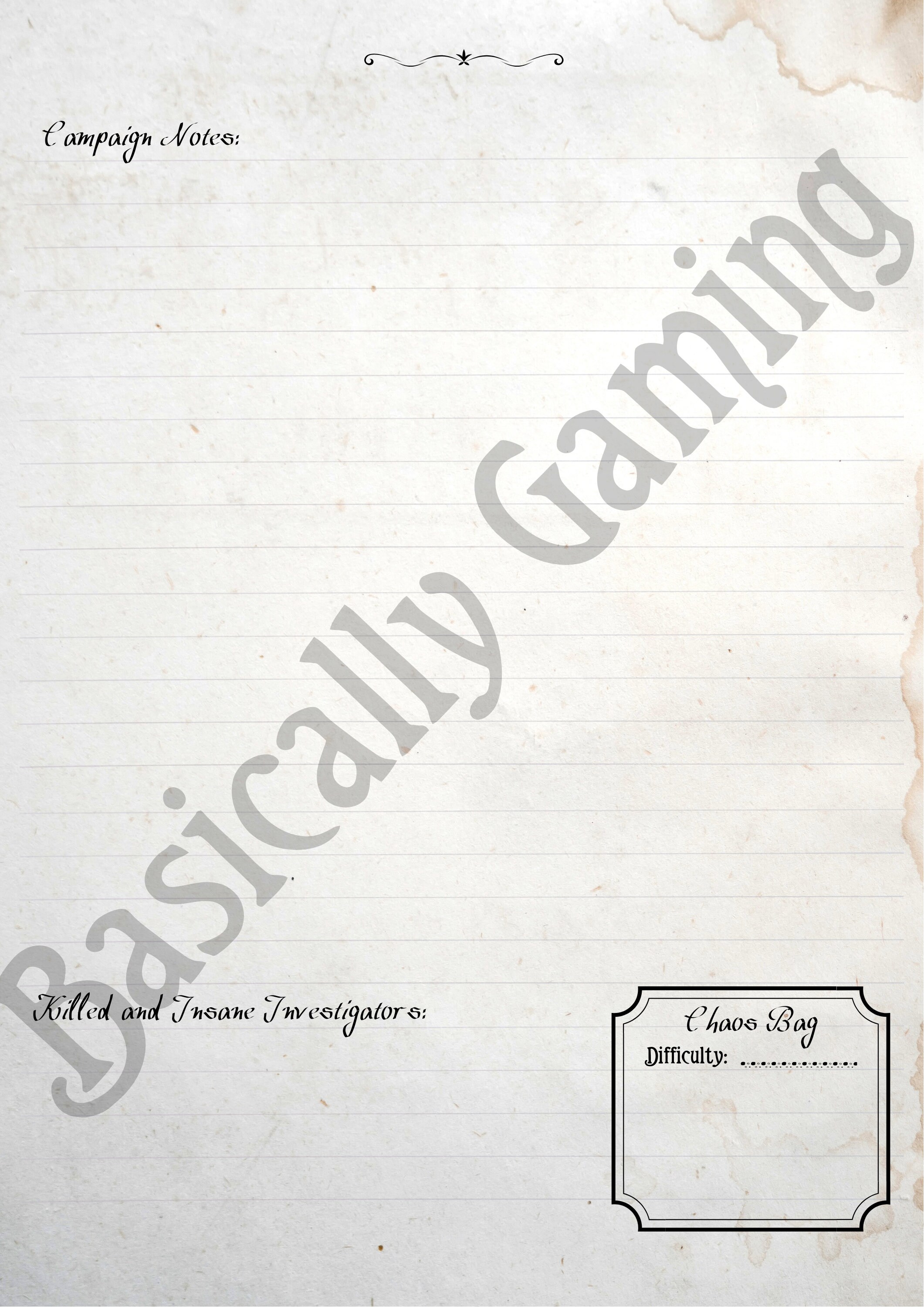 PRINTABLE Arkham Horror LCG Campaign Log Booklet Digital | Etsy