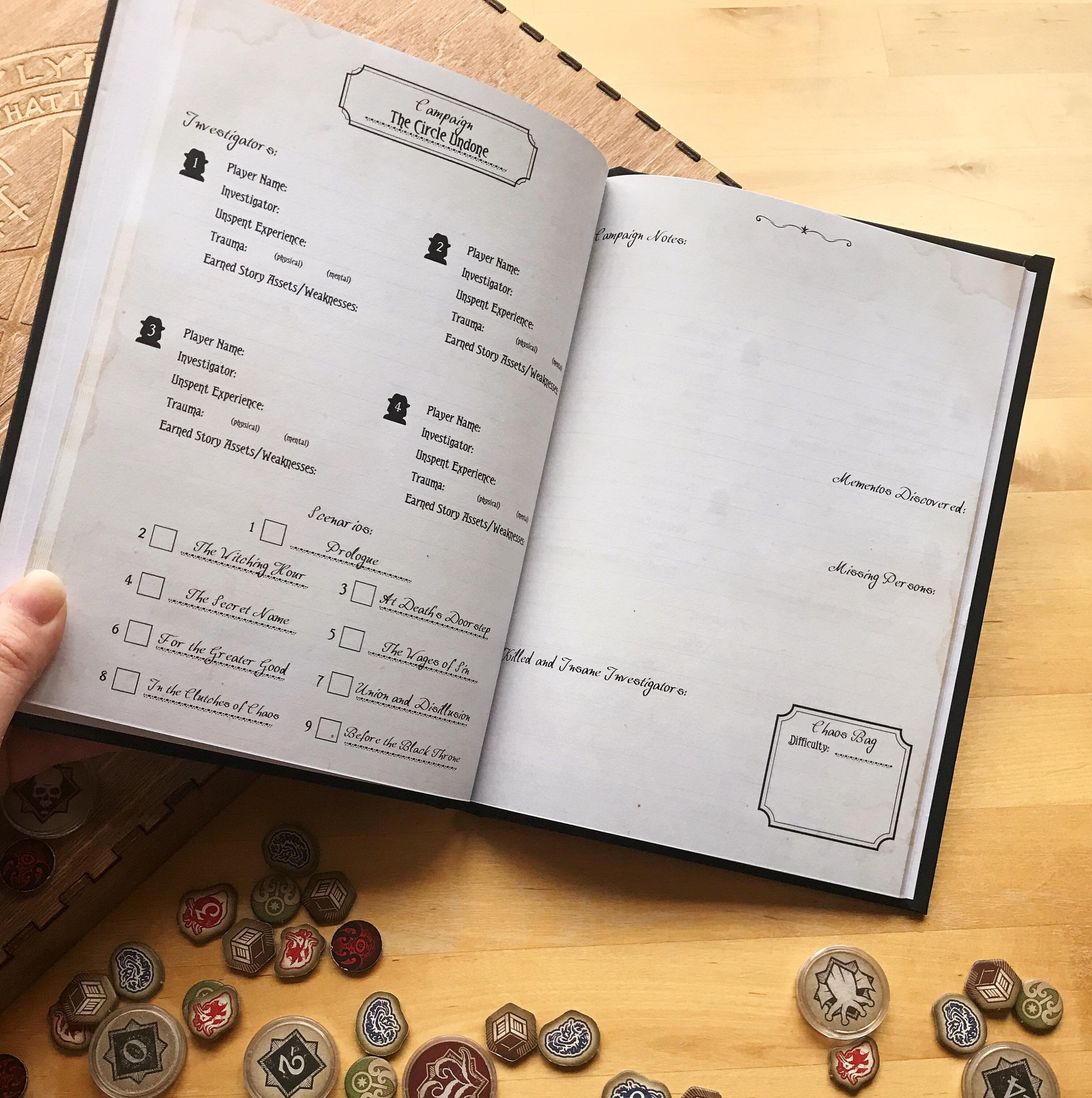 PRINTABLE Arkham Horror LCG Campaign Log Booklet Digital | Etsy