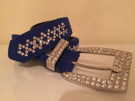 Belt royal Blue Crystal Studded Belt - Etsy