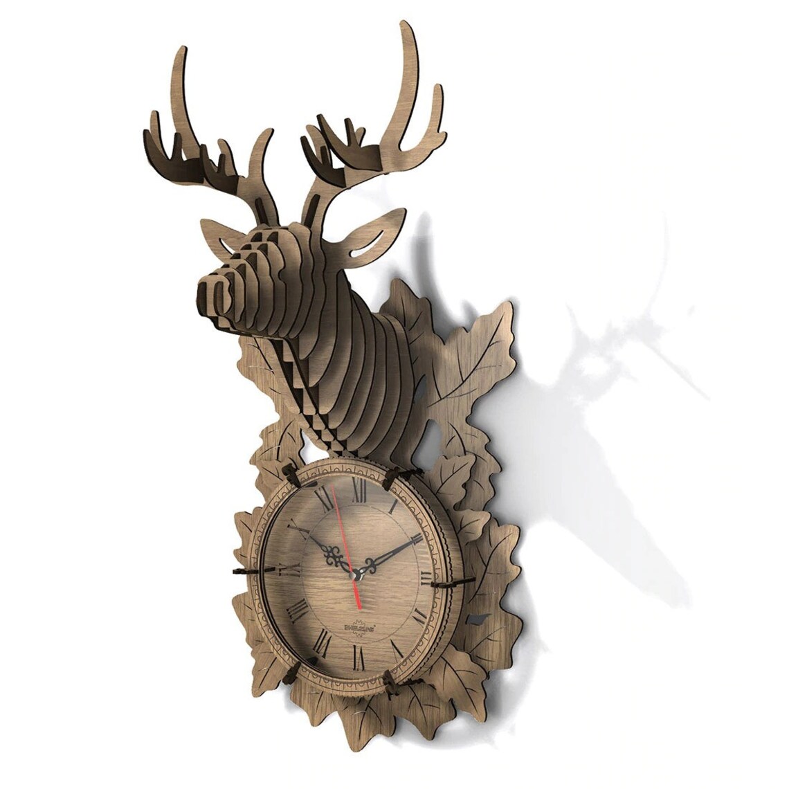 38Pcs DIY Wooden Clock Puzzle Model Kit Laser Cutting 3D Deer Etsy