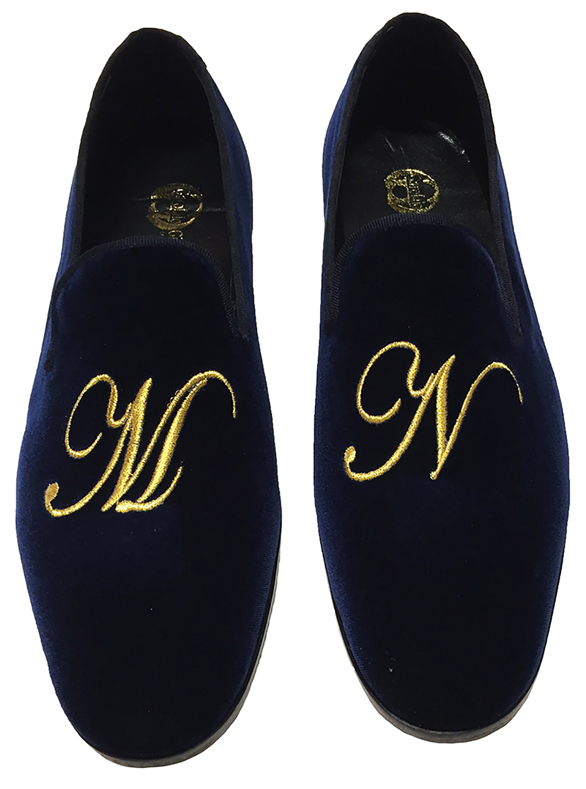 mens velvet slippers monogram
