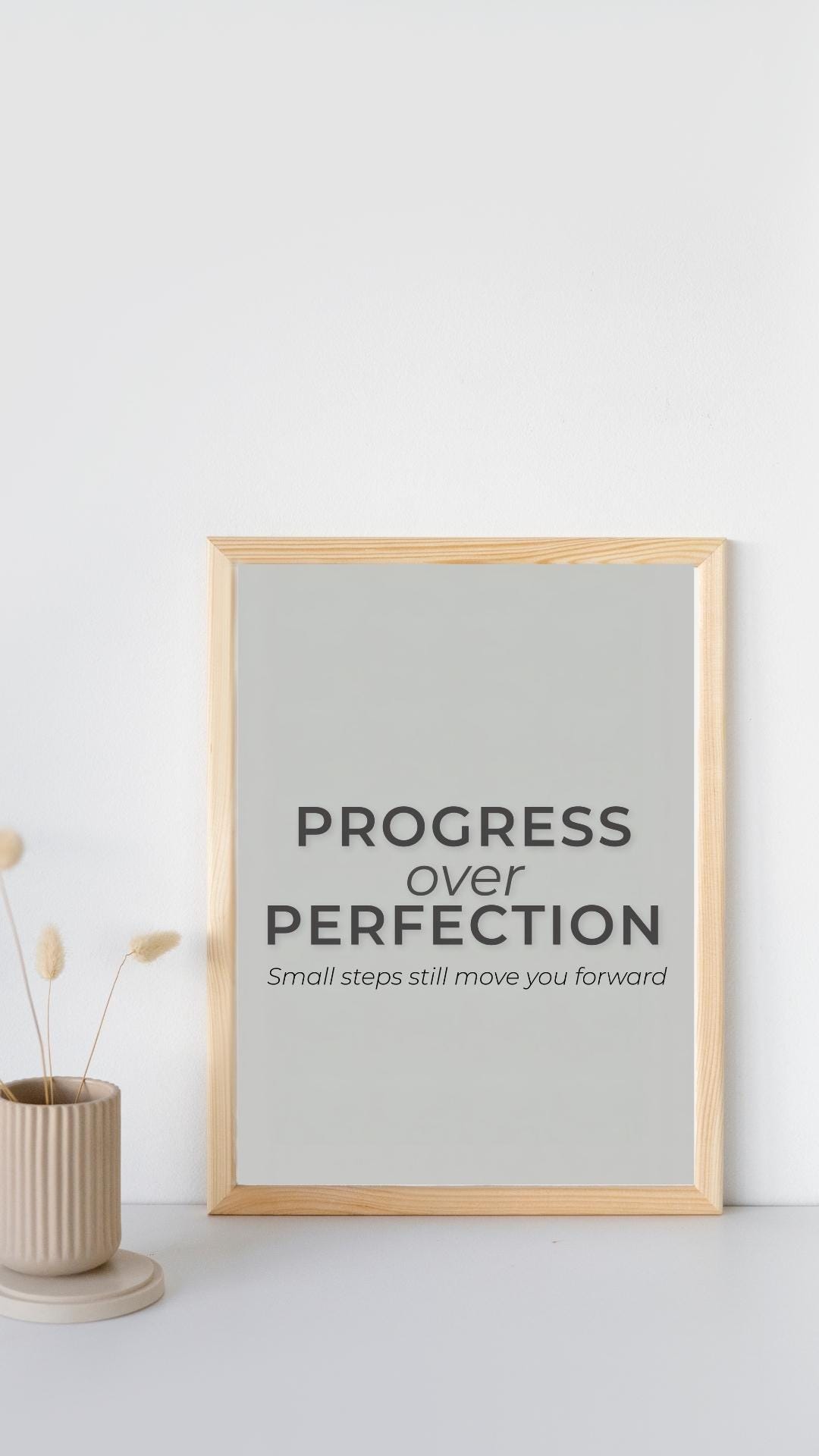 Progress Over Perfection Print, Minimalist Office Wall Art (digital ...