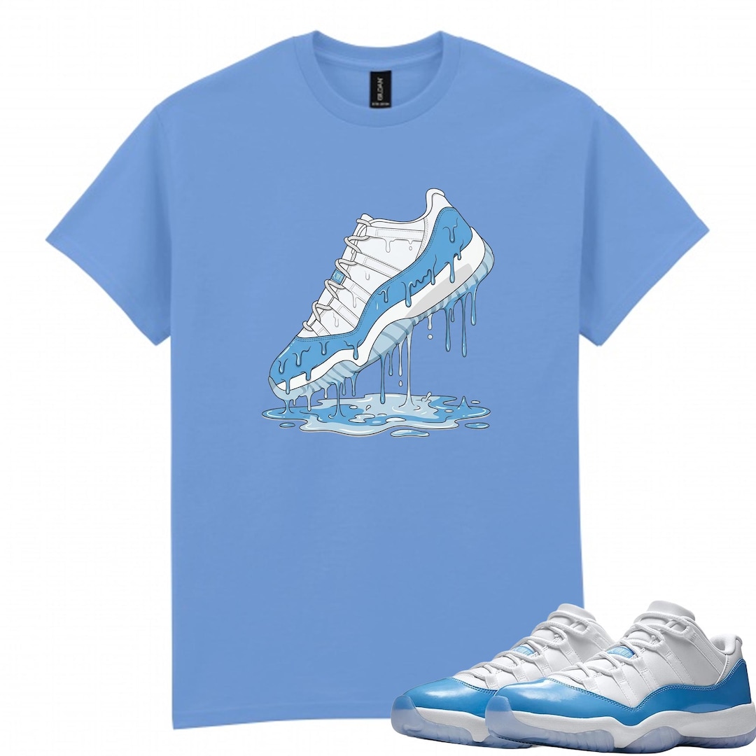 Dripping Shoe Shirt White to Match Jordan 11 Low University Blue, AJ 11 ...