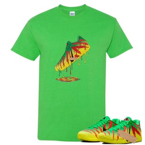 Shirt To Match Ja 3 Jurassic Park Explorer Sneaker Matching Tee EP Green Spark Black University Red Dynamic Yellow Dripping Shoe Shirt