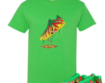 Shirt To Match Ja 3 Jurassic Park Explorer Sneaker Matching Tee EP Green Spark Black University Red Dynamic Yellow Dripping Shoe Shirt