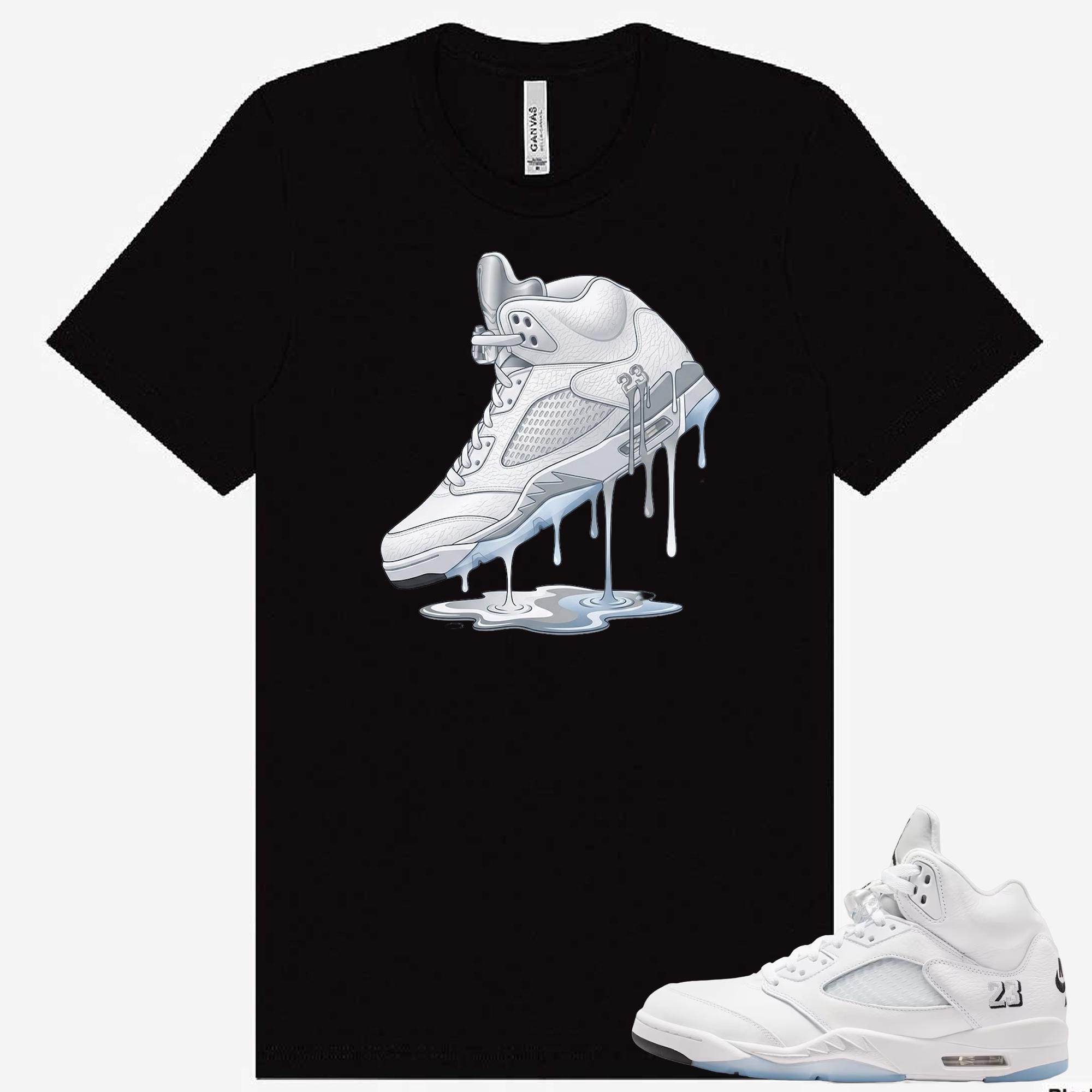 Dripping Shoe Shirt to Match Jordan 5 Metallic Silver AJ5 Black ...