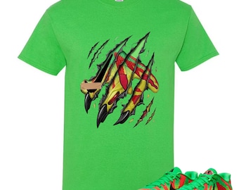 Shirt To Match Ja 3 Jurassic Park Explorer Sneaker Matching Tee EP Green Spark Black University Red Dynamic Yellow Scratch