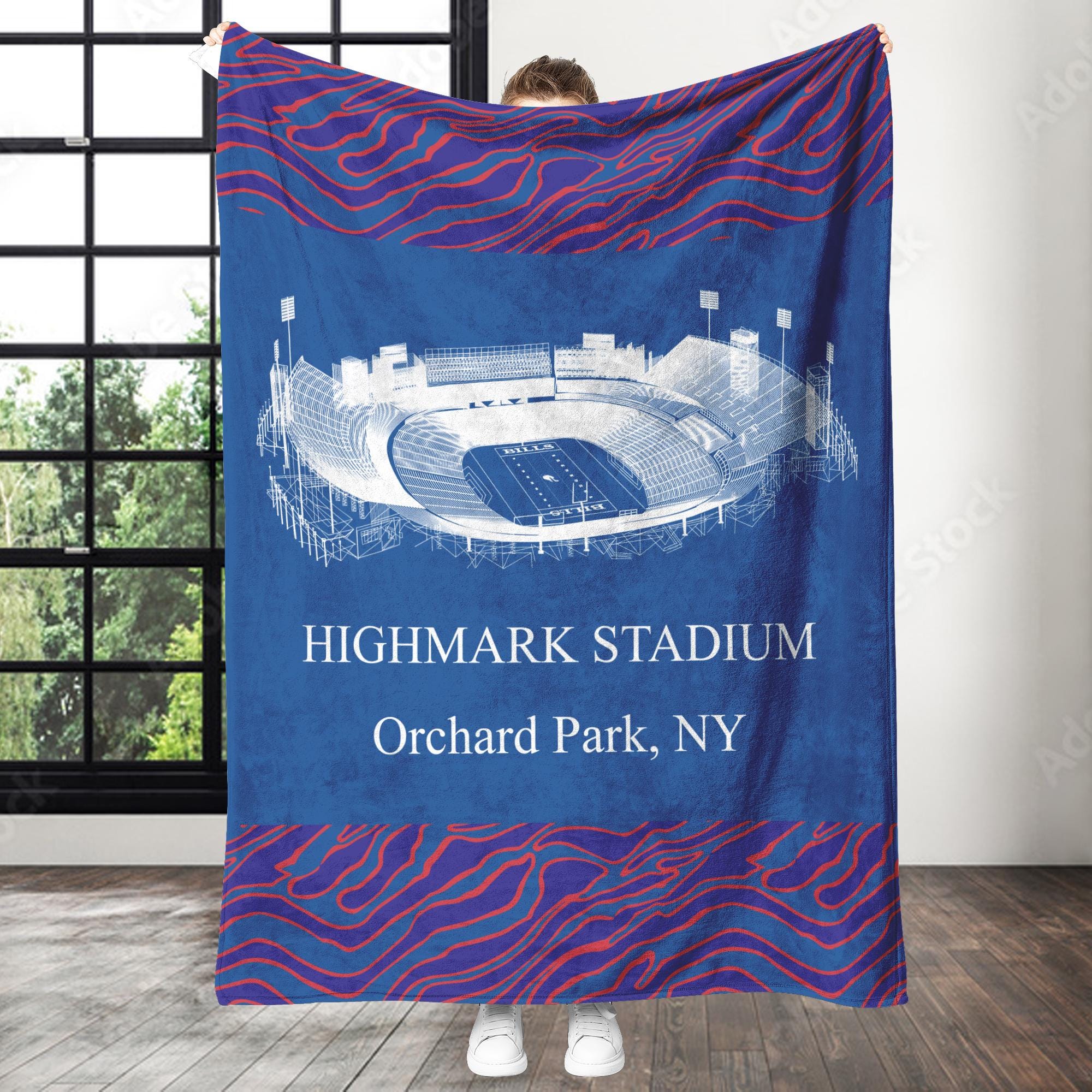 Discover Highmark Stadium Stadium Blanket, Buffalo Bills Football Zebra Print Blanket