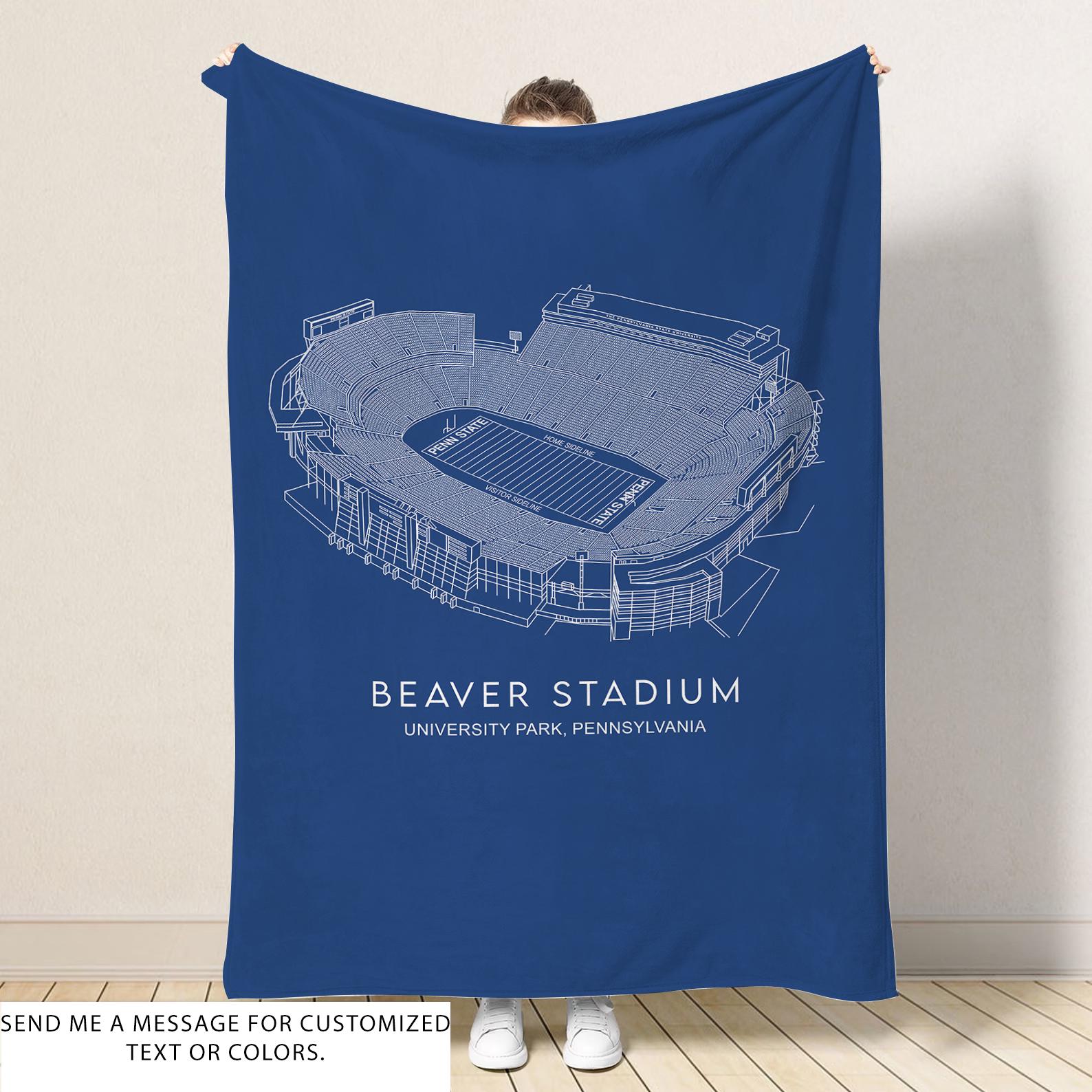 Discover Beaver Stadium Blanket, Penn State Football Stadium Blanket, Pensilvania Stadium Blanket