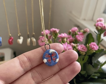 Butterfly Charm Necklace | Hand-made Ceramic Charm | Clay Jewelry
