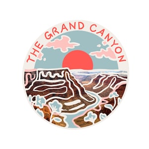Grand Canyon Sticker, Decal for Water Bottle, Laptop Sticker, Sticker for Hydro Flask, Sticker for Car