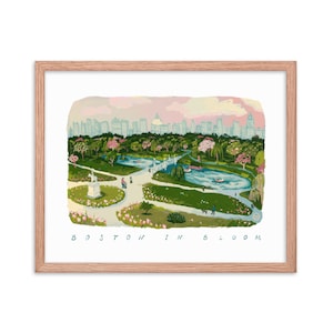 Boston Public Garden Print | Boston Poster | Boston Wall Art | Boston Skyline | Boston Common Poster | Art Prints of Boston