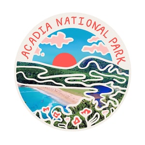 Acadia National Park Sticker, Decal for Water Bottle, Laptop Sticker, Sticker for Hydro Flask, Sticker for Car