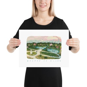 Boston Public Garden Print | Boston Poster | Boston Wall Art | Boston Skyline | Boston Common Poster
