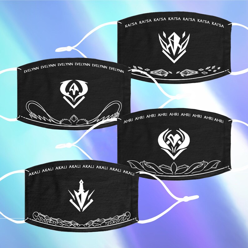 League of Legends KDA Line Art Fan Made Mask Gamer Gift Mask Etsy