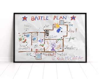 Home Alone Battle Plan Christmas Poster, Kevin McAllister Anti-Theft Art [No Frame]