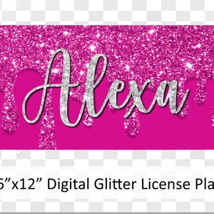 Personalized License Plates | Custom Plate | Digital Glitter | Vanity Plate