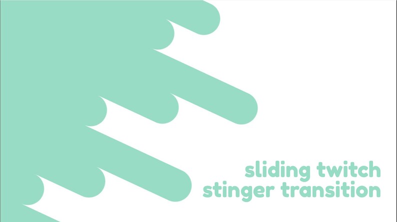 Teal Twitch Stinger Transition Diagonal Sliding Minimal Simple Clean Cute Overlays