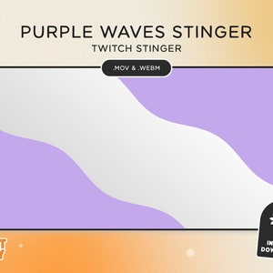 Twitch Stinger Transition - Waves - Purple - Purple Twitch Stinger Twitch Overlays Stream transition