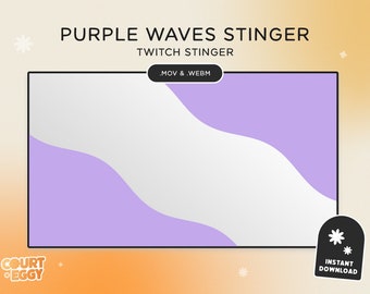 Twitch Stinger Transition - Waves - Purple - Purple Twitch Stinger Twitch Overlays Stream transition