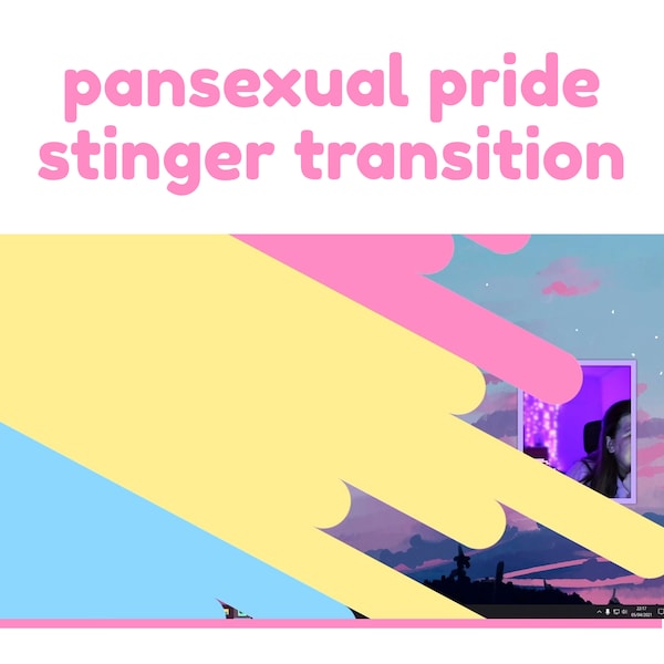 Pansexual Pride Twitch Stinger Transition - Diagonal Sliding - Minimal Simple Clean Cute Overlays - LGBTQIA2+