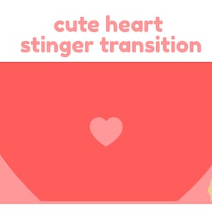 Red & Pink Hearts - 60FPS Twitch Stinger Transition - Minimal Simple Clean Cute Overlays