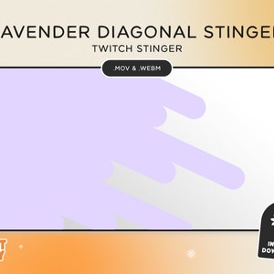 Twitch Stinger Transition - Diagonal Sliding - Lavender - Minimal Simple Clean Cute Overlays