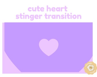 Lavender & Purple Hearts - 60FPS Twitch Stinger Transition - Minimal Simple Clean Cute Overlays