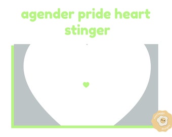 Agender Pride Love Heart Twitch Stinger Transition - Minimal Simple Clean Cute Overlays