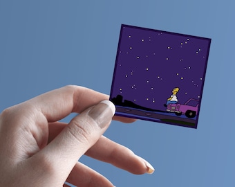 The Simpsons Vinyl Sticker | Homer Looking at the Stars | Mother Simpson Night Sky | Homer Simpson Decal | Laptop Decal | MacBook Decal
