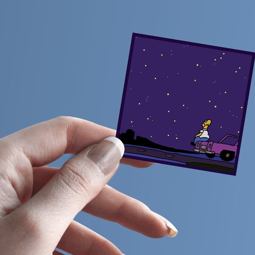 The Simpsons Vinyl Sticker Homer Looking at the Stars Etsy