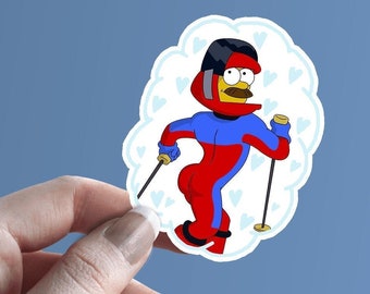 Pegatina de vinilo de Ned Flanders (tonto y sexy) / Pegatina de Los Simpson / Calcomanía de Ned Flanders / Calcomanía para portátil / Calcomanía para MacBook / Pegatinas / Nada en absoluto