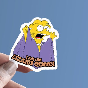 Autocollant en vinyle Les Simpsons | Sticker Lisa Simpson | Sticker Reine lézard | Sticker pour ordinateur portable | Sticker MacBook | Décalcomanies en vinyle | Sticker mème