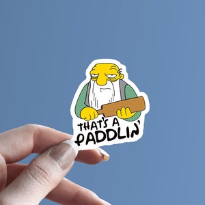 The Simpsons Vinyl Sticker | That's a Paddlin' | Jasper | That's a Paddling | Laptop Decal | MacBook Decal | Vinyl Decals | Stickers