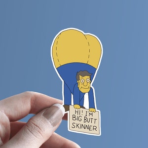 Naklejka winylowa The Simpsons | Naklejka Big Butt Skinner | Naklejka Principal Skinner | Seymour Skinner | Naklejka na laptopa | Naklejka na MacBooka | Naklejki