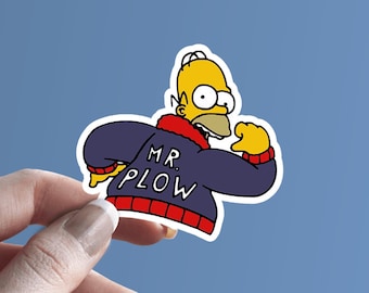 The Simpsons Sticker | Homer Simpson Vinyl Sticker | Mr Plow Decal | Laptop Decal | MacBook Decal