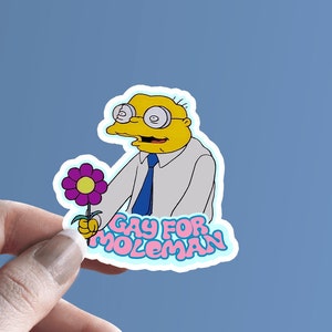 Autocollant en vinyle Les Simpsons | Gay pour Moleman | Sticker Hans Moleman | Sticker pour ordinateur portable | Sticker MacBook | Autocollants en vinyle | Stickers