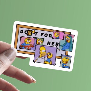 The Simpsons Sticker | Do It For Her Sticker | Homer Simpson Decal | Maggie Simpson Vinyl Sticker | Laptop Decal | MacBook Decal | Decals