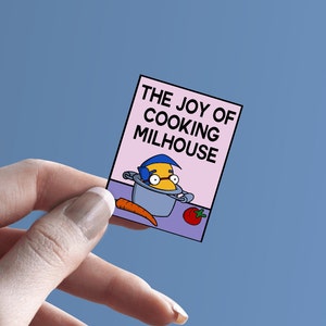 The Simpsons Vinyl Sticker | The Joy of Cooking Milhouse van Houten | Treehouse of Horror | Simpsons Decal | Laptop Decal | MacBook Decal