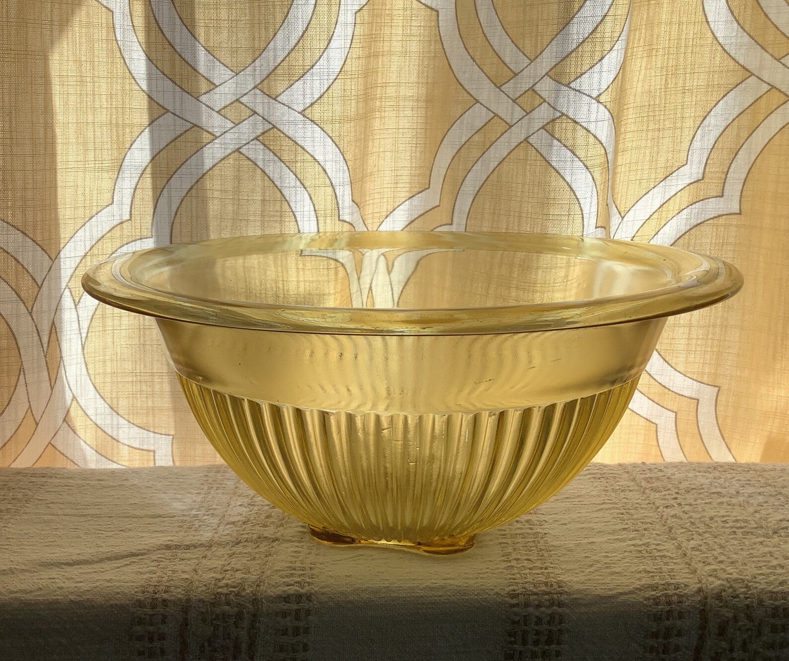 Fabulous Federal Amber Glass Bowl depression glass yellow Etsy
