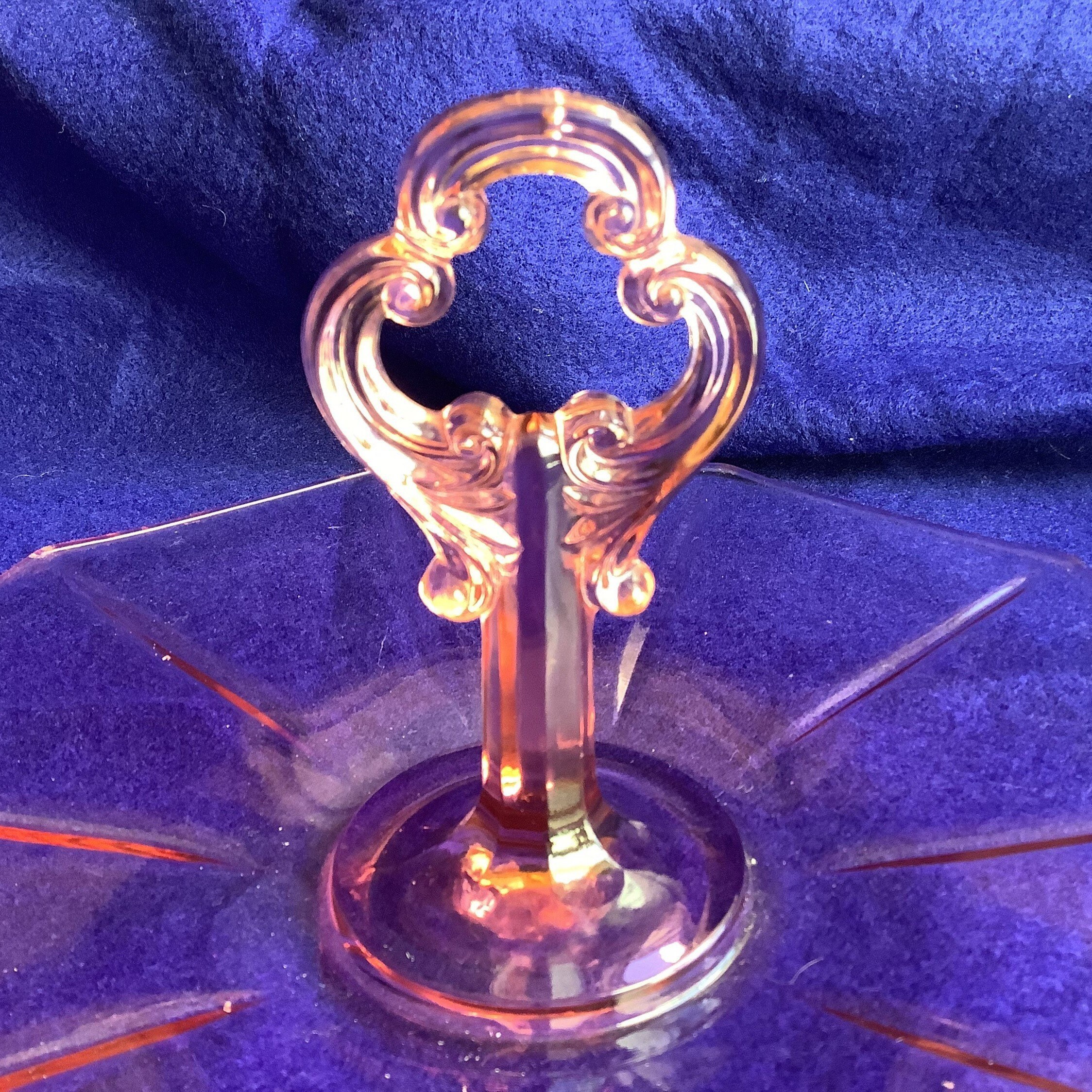 Vintage Pink Depression Glass Serving Tray by Cambridge Co Etsy