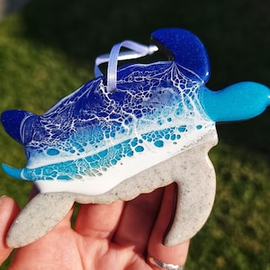 Sea turtle ornament, ocean ornament, sea turtle, Christmas ornament, Xmas gift ideas, coastal decor, tropical decorations, holiday ornaments