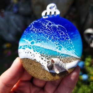 Ocean Christmas Ornament, Christmas Ornament, Coastal Christmas, Xmas Gift Ideas, Tropical Decorations, Ocean Ornament, Ocean resin ornament