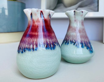 Handmade Ocean Ripple Colour Little Vases